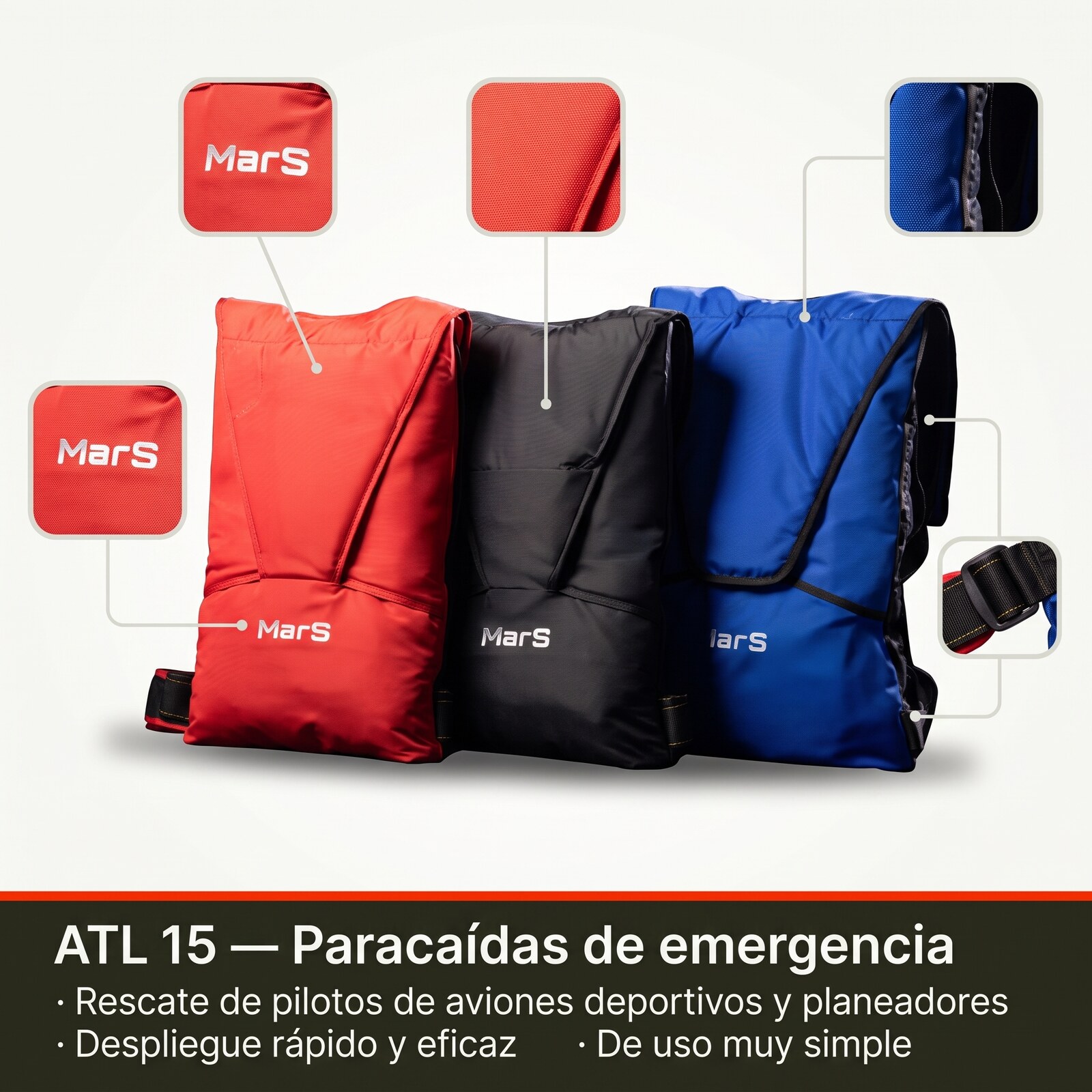 Paracaídas de emergencia ATL 15 de MarS