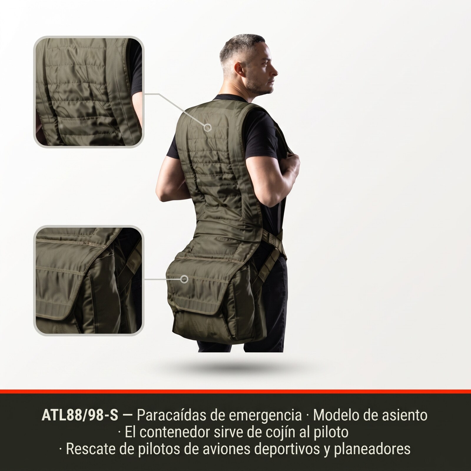 Paracaídas de emergencia de asiento ATL-88/98-S-1 de MarS