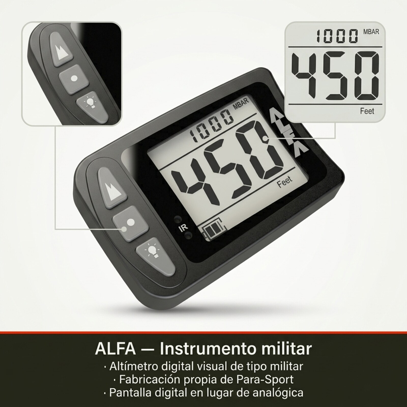 Altímetro militar ALFA de Para-Sport