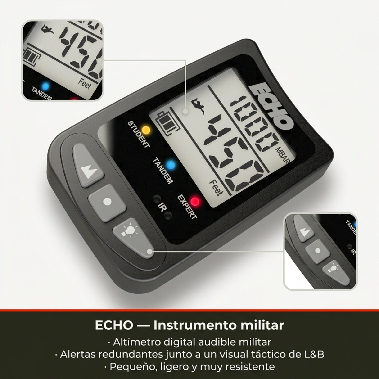 Altímetro militar audible ECHO de Para-Sport